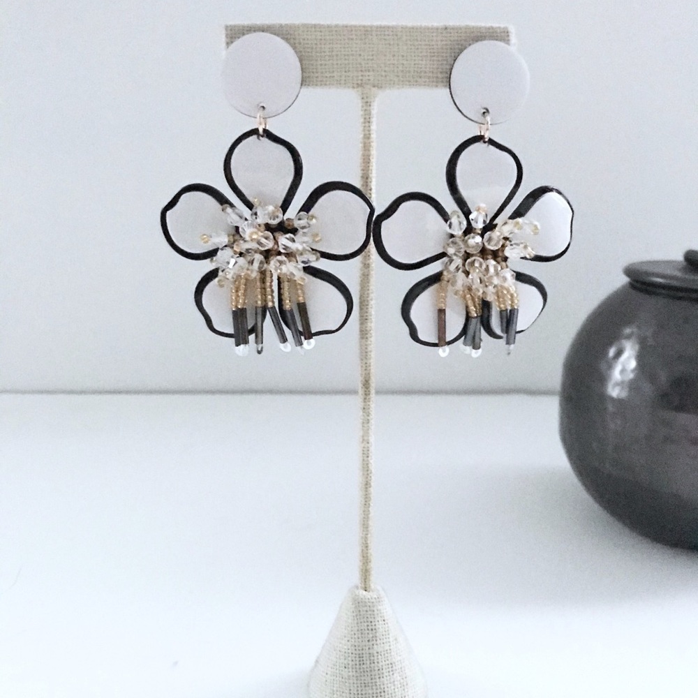Floral statement earrings